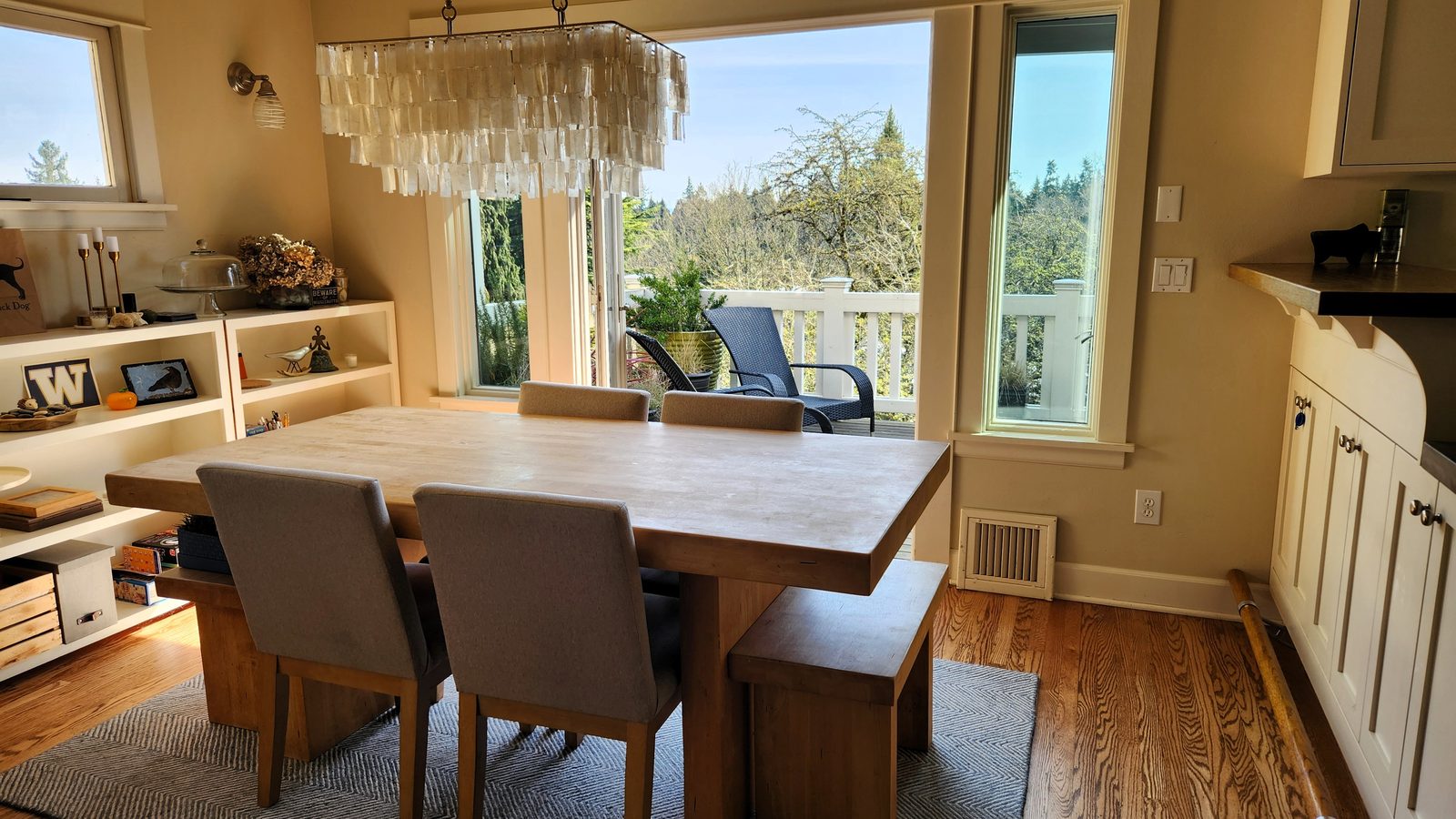 Dining room opens onto large deck